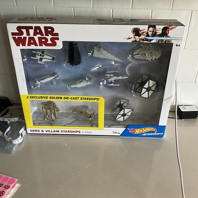 Hot Wheels Star Wars Hero & Villain Starships 11-Pack Golden Die-Cast
