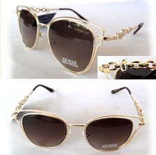 New GUESS GF0343 Gold/Brown Womens Sunglasses 80- tiny defect