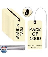 DEAL! Shipping Tags - Double Wired 2 3/4' x 1 3/8', Manila Wire Tags *1000 PACK*