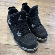 Size 7Y Jordan 4 Retro Black Canvas