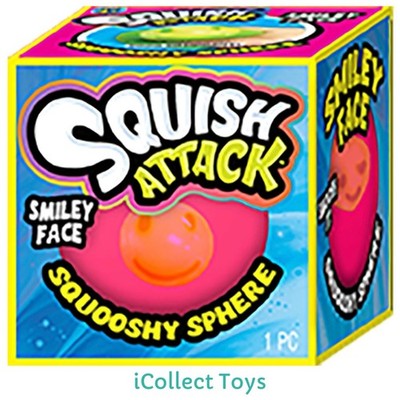 VIRAL Squishy JA-RU Squish Attack Ball Squooshy Sphere Smiley Faces 2.5  PINK