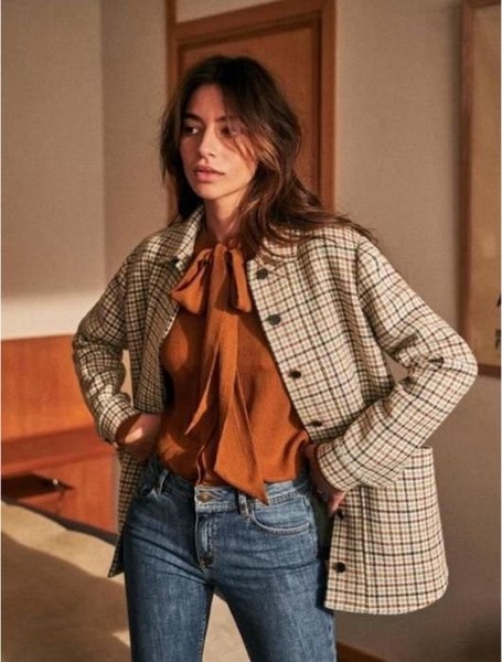 Women Coat Multicolor Wool 38