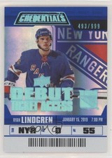 2019 Upper Deck Credentials Debut Ticket Access 493/999 Tier 1 Ryan Lindgren 1u0