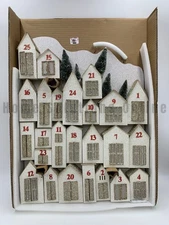 Pottery Barn Lit Glitter Houses Holiday Christmas Advent Calendar 24" h #U316