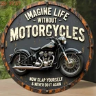 Vintage Motorcycle Metal Sign Retro Biker Wall Decor Garage Man Cave Tin Art