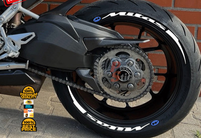 Tire Lettering MITAS MOTORCYCLE Stickers 8pcs SET 1.00'' Tire Decal for 2 tires