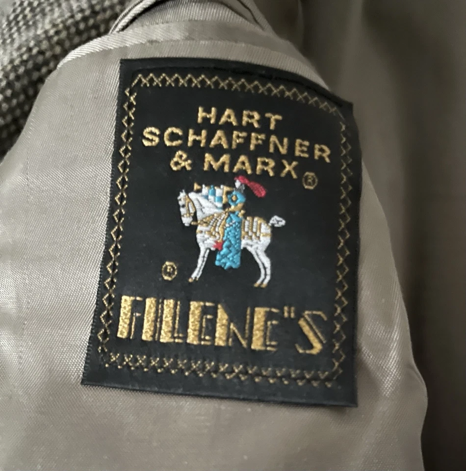 Men’s Sports Jacket Hart Schaffner & Marx Tweed Fine Wool Blazer 42R USA Vintage - Image 2 of 4