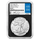 2021 $1 Type 2 American Silver Eagle NGC MS70 FDI Michael Gaudioso Signature