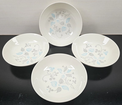4) Royal China Venice Coupe Cereal Bowls Set Vintage Floral Serving Dish MCM Lot