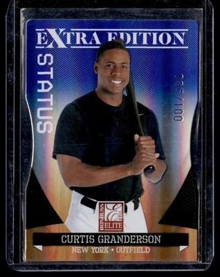 2011 Donruss Elite Extra Edition Blue Status Die Cut Curtis Granderson 085/100