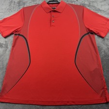 Ben Hogan Performance Golf Polo Shirt Men XL Red Geometrical Design