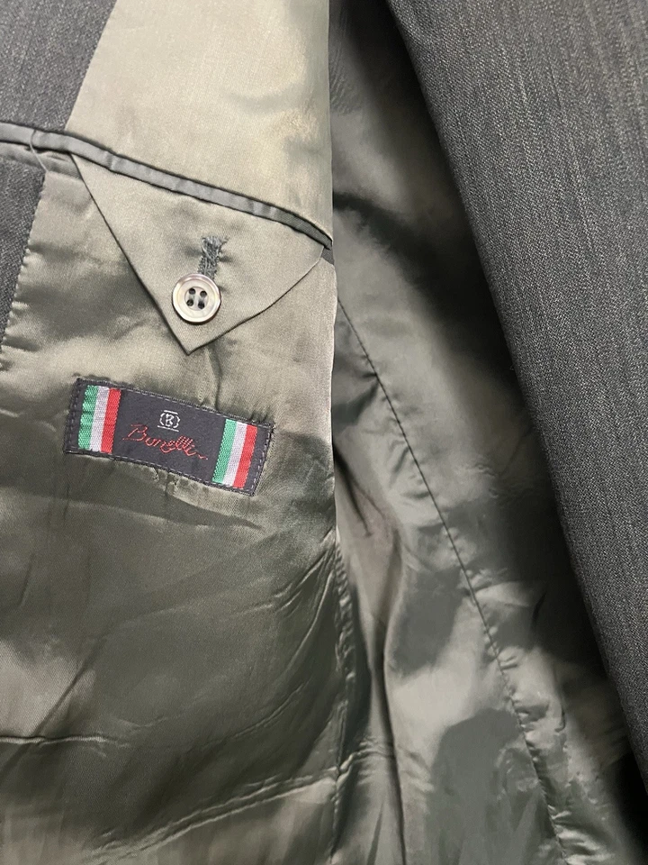 Traje de hombre doble botonadura verde oscuro 2 piezas talla 42L pantalones talla 35Wx32L Foto 4 de 4