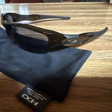 Oakley Flak Jacket Clear Root Beer Iridium Lens VGC 