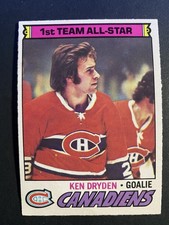 1977-78 O-Pee-Chee Hockey Ken Dryden Montreal Canadiens Card #100 Hall of Fame..