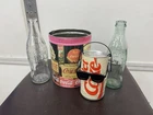 Vintage Coca-Cola Collectibles Lot Bottles Tin & Diet Coke Dancing Can Toy