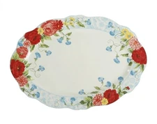 Pioneer Woman Sweet Rose Stoneware 21 Inch Oval Platter