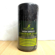 ProsourceFit High Density Foam Roller 12 x 6 Black Yoga Muscle Recovery NEW