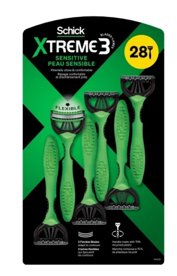 Schick Xtreme3 Sensitive Skin Disposable Razors, 28-count