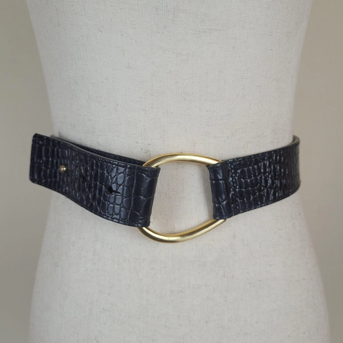 Talbots Woven Black Leather Waist Belt with Silver Brighton like Buckle - S Mantilla Reversible Belt - Brighton main image 2