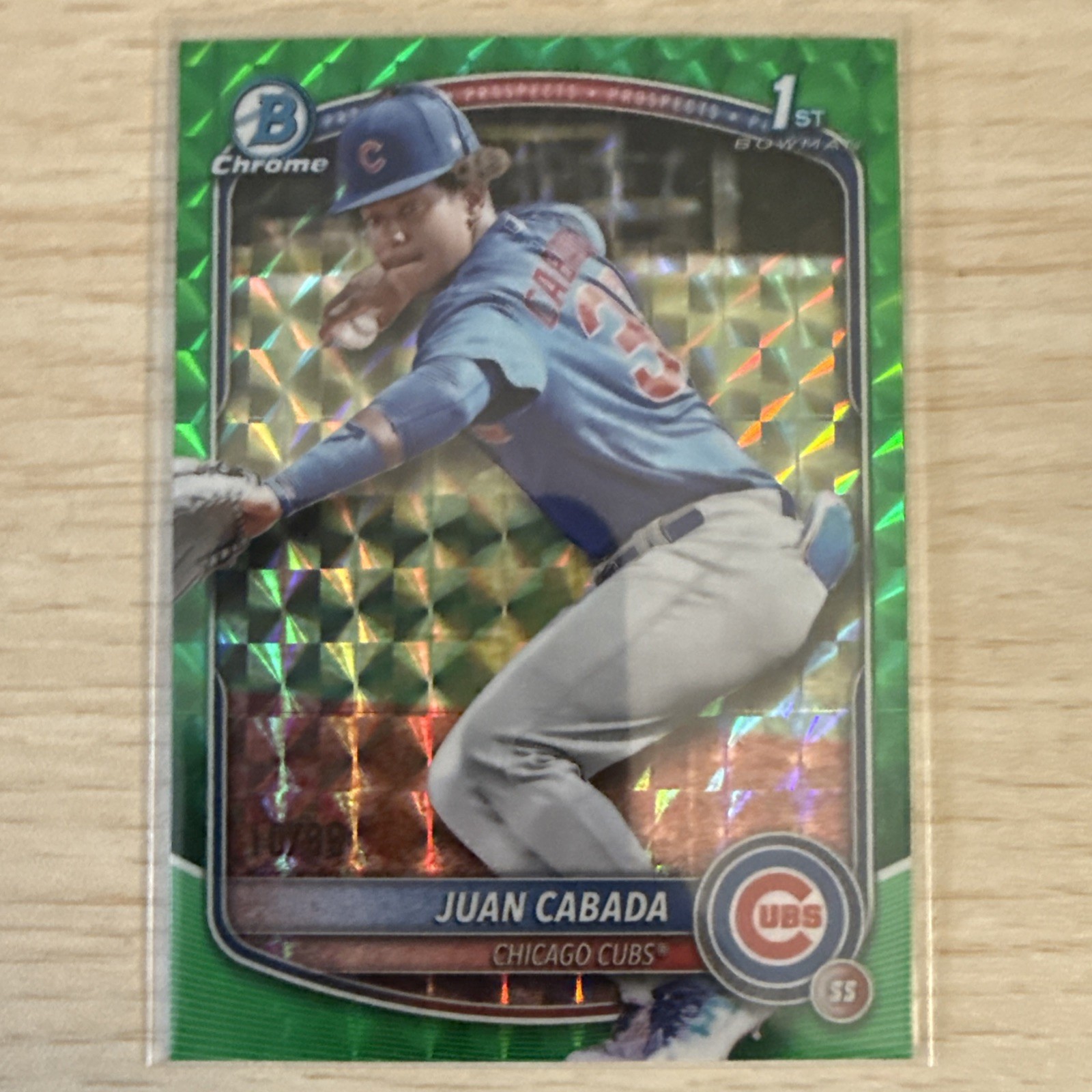 2025 Bowman Chrome - Juan Cabada #BCP-207 Green Geometric Refractor /99 (RC)
