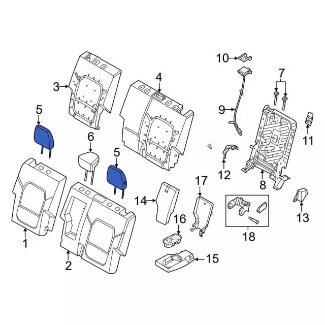 Genuine Ford Headrest M2DZ-78611A08-CT