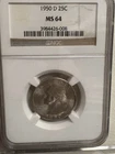 1950 D 25C Silver Washington Quarter NGC MS64