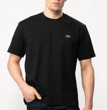 Image of Lacoste Men's Classic Fit Black Cotton Crew Neck T Shirt Size M