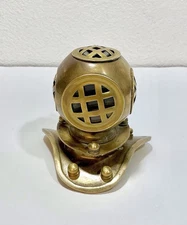Vintage Brass Mini Sea-Scuba Diver's Helmet Replica - Nautical Home Decor