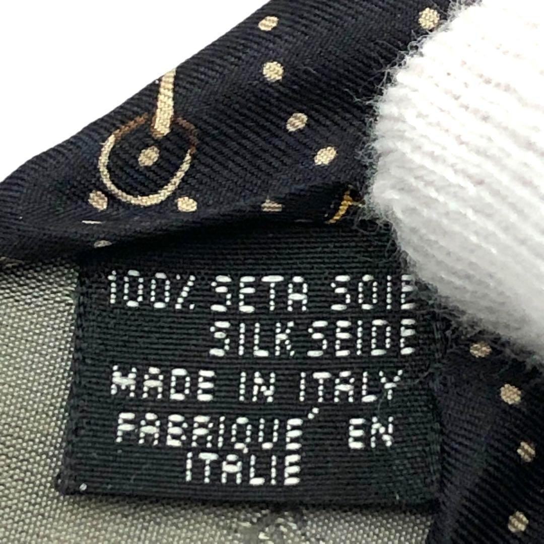 FENDI All Over Logo Chain Pattern Black Gold Tie thumbnail 5