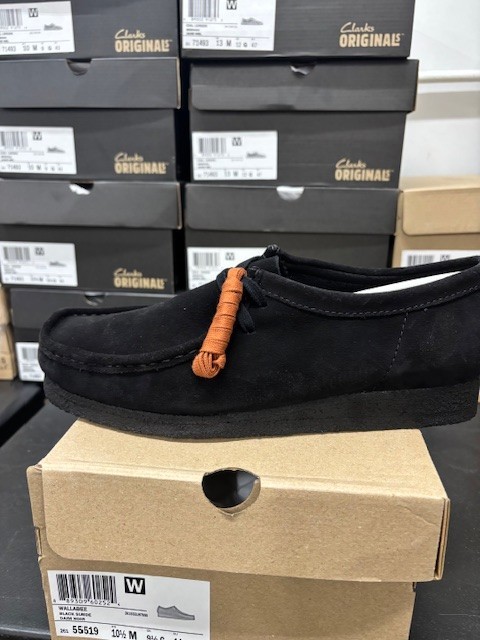Men's Shoes Clarks Originals WALLABEE BOOTS BLACK SUEDE