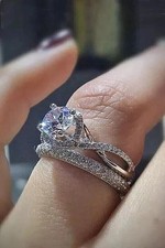 2.00Ct Round Cut Lab Grown Diamond Pretty Bridal Ring Set 14k White Gold