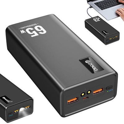 Hochkapazität 50000mAh Powerbank 65W USB-C + 2 USB-A für Handy Laptop Tablet