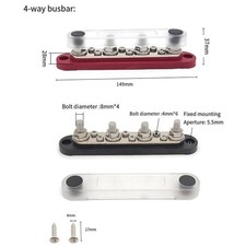 12V 48V Distribution Board 4-Channel Busbar System 6-Channel Busbar System