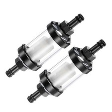 2Pack 8mm Universal in Line Petrol Fuel Gasoline Oil Filter Black