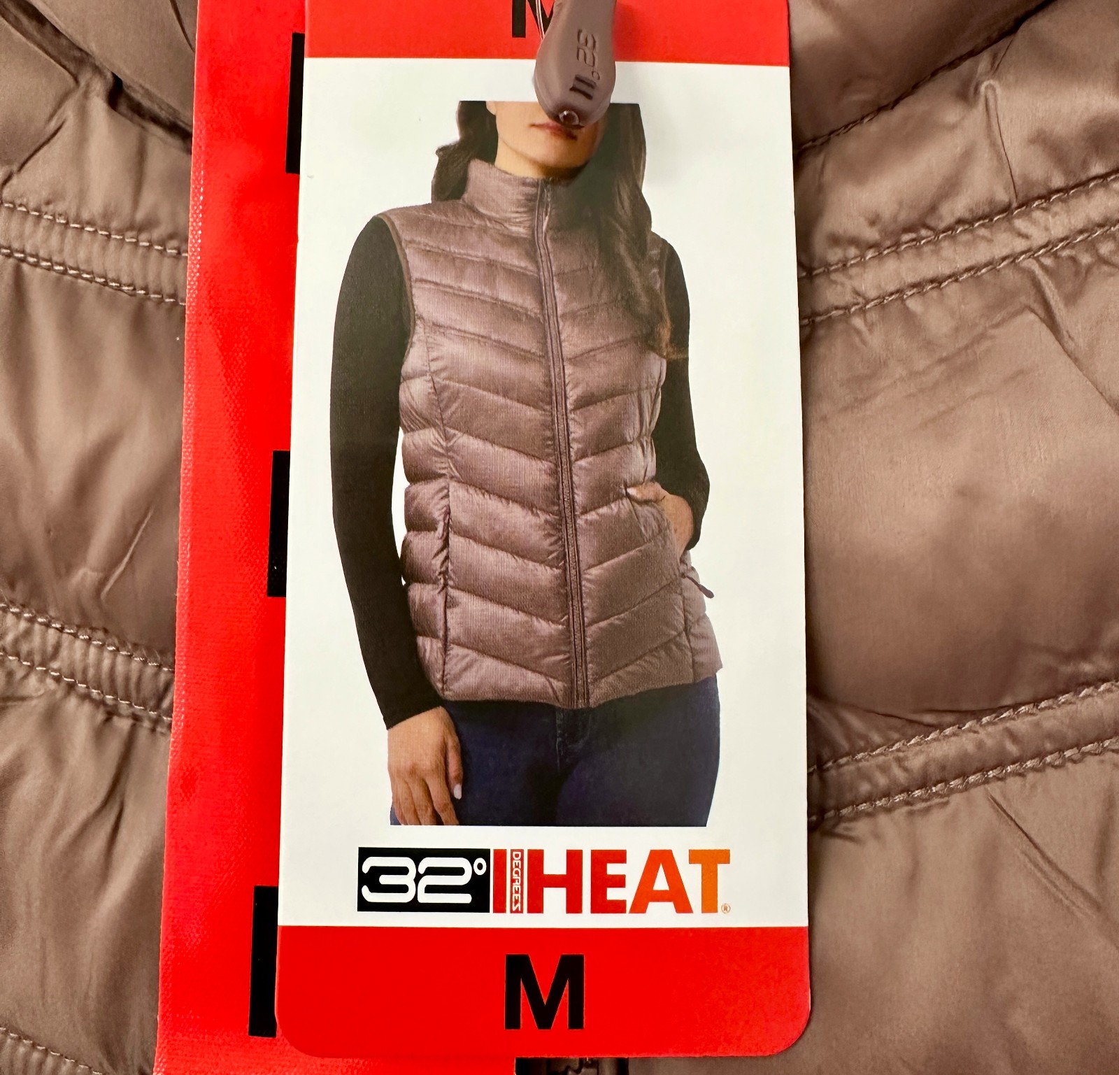 32 Degrees Women’s Lightweight Warmth Stand Up Collar Vest, Pink