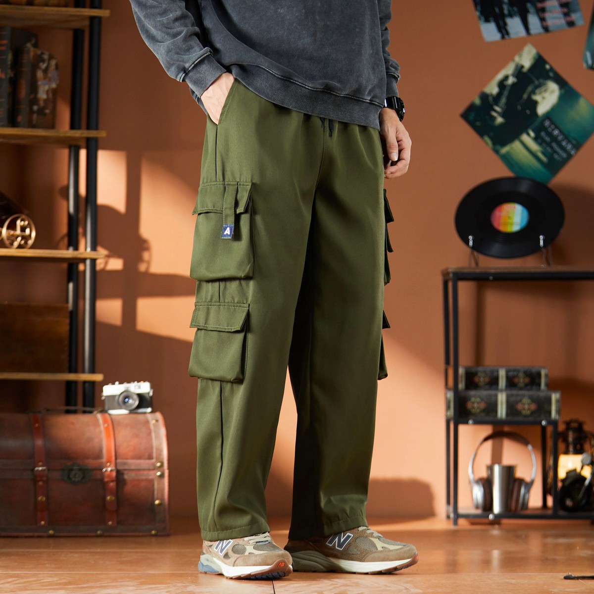 Japanese Retro Work Pants Men's Spring Fashion Brand Loose