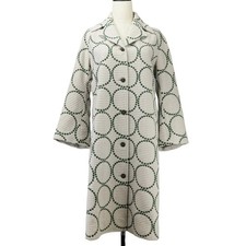 Mina Perhonen Tambourine Grande Long Coat Corduroy Light Gray Green Used