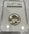 1947-D Washington Quarter Silver 25C ANACS MS64 Soapbox Holder (G7)