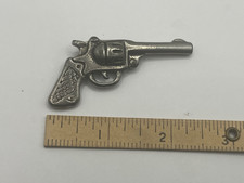 Vintage Miniature Cast Metal Cowboy Revolver Toy Gun 2.5" Western Dime Store