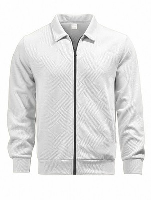 Men's Casual Bomber Jacket Warm Coat Sportwear Button Windbreaker