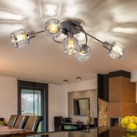 Kristall Decken Leuchte Glas Spot GäSte Zimmer Beleuchtung Chrom Strahler Lampe