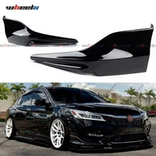 For 16-17 Honda Accord 4DR HFP Style Gloss Black Front Bumper Lip Splitter Apron