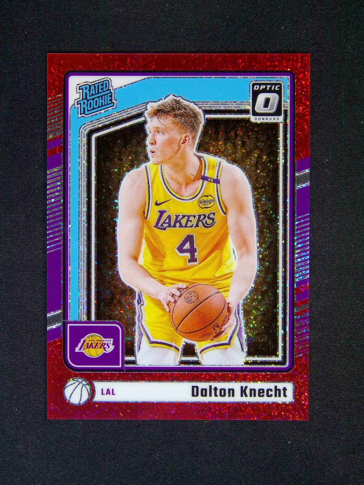 2024-25 Panini Donruss Optic Dalton Knecht #256 Rated Rookie Red Glitter /75
