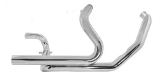Chrome True Duals Exhaust Header Head Pipe W/Heat Shield,  09-16 Harley Touring