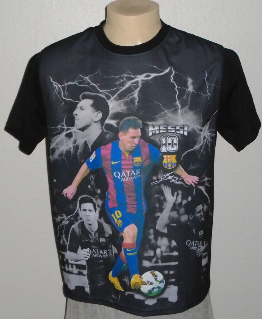 Lionel Messi #10 FC Barcelona Official Merchandise Photo Soccer Shirt Men Large
