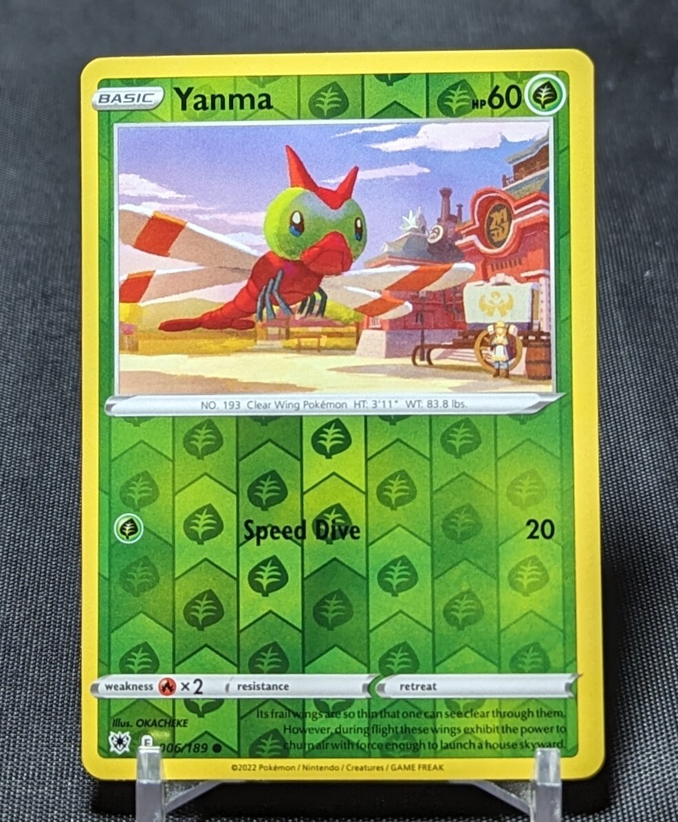 Yanma Common Reverse Holo Grass Astral Radiance Pokemon TCG Card 006/189