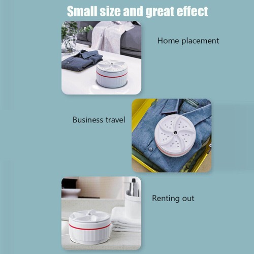 New Mini Washing Machine Ultrasonic Turbine Laundry Washer Portable Travel Home - Picture 15 of 15