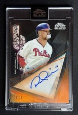 Rhys Hoskins 2020 Topps Chrome Black Orange Super Futures Auto /25 Phillies/Brew