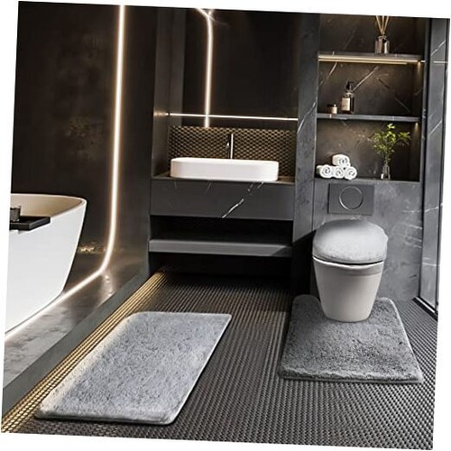 Light Gray Bathroom Rugs Sets 3 Piece with Toilet Light Gray Bathroom