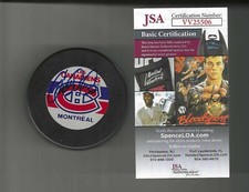 Claude Lemieux Signed Montreal Canadiens Puck JSA COA